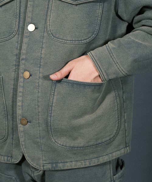 RePRODUCTION LABEL（リプロダクションレーベル）の「【2024SS】【RePRODUCTION LABEL / リプロダクションレーベル】バックプリントスウェットカバーオール（カバーオール・メンズ・ブラック/カーキ・FREE）」の13枚目の写真