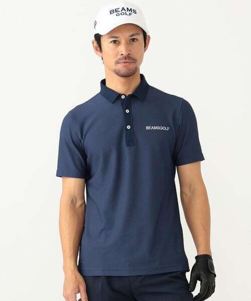 高級！BEAMS GOLF ビームスゴルフ　ゴルフシャツ　黒　メンズ　M 日本製 BEAMS GOLF（ビームス ゴルフ）B.G.THREE / ALL TIME ハイストレッチ