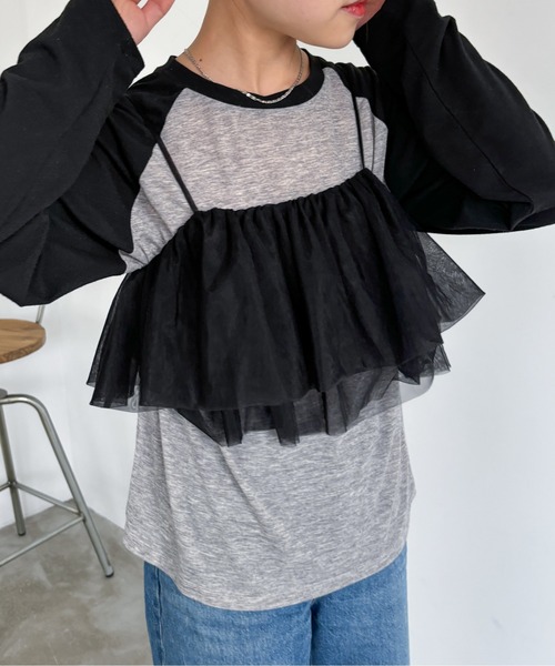 EPIMI E'PIMMY(エピミエピミー)の「2WAYチュールフリルキャミビスチェ(キャミソール・レディース・オフホワイト/グレー/グレイッシュベージュ/ブラック・MEDIUM)」の18枚目の写真