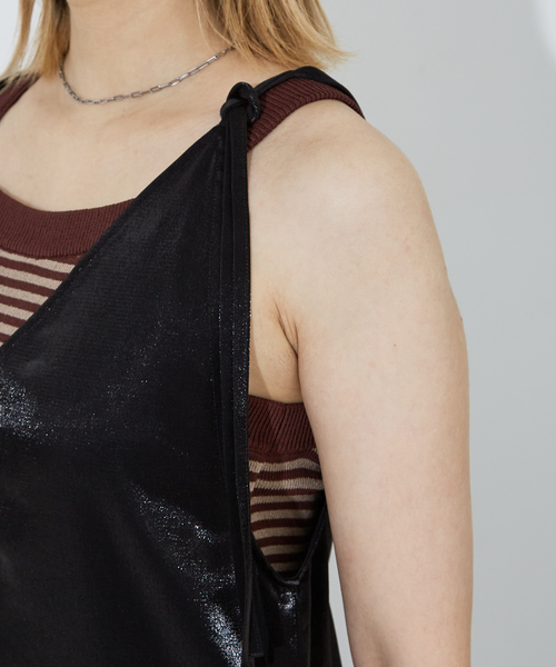 NOMINE（ノミネ）の「２WAY サテン リボン キャミワンピース▲NOMINE商品一覧は上のNOMINEタブをクリック▲（ワンピース・レディース・ホワイト/シルバー/ブラック・フリー）」の5枚目の写真