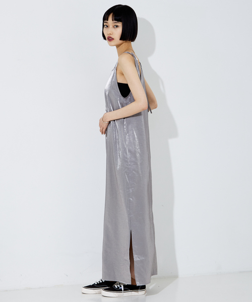 NOMINE（ノミネ）の「２WAY サテン リボン キャミワンピース▲NOMINE商品一覧は上のNOMINEタブをクリック▲（ワンピース・レディース・ホワイト/シルバー/ブラック・フリー）」の15枚目の写真