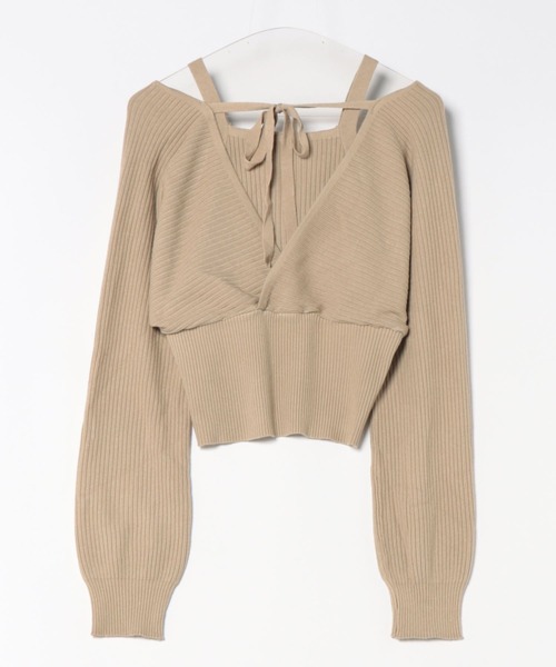 Sibra(シブラ)の「2WAYニットトップス(ニット/セーター・レディース・ホワイト/ブラック/ベージュ・M)」の9枚目の写真