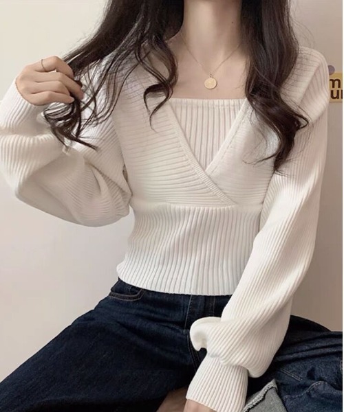 Sibra(シブラ)の「2WAYニットトップス(ニット/セーター・レディース・ホワイト/ブラック/ベージュ・M)」の8枚目の写真