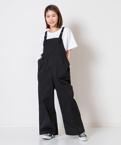 OUTDOOR PRODUCTS(アウトドアプロダクツ)の「【OUTDOOR PRODUCTS/アウトドアプロダクツ】 ワイドシルエット ベイカーサロペット(サロペット/オーバーオール・レディース・アイボリー/カーキ/ブラック・FREE)」の3枚目の写真