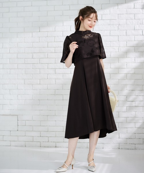 12Twelve Agenda（トゥエルブ　アジェンダ）の「【組み合わせ自由】【結婚式】プチハイネックフレアスリーブボレロブラウス（カーディガン/ボレロ・レディース・ブラウン/カーキ・M）」の10枚目の写真