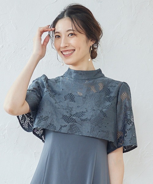 12Twelve Agenda（トゥエルブ　アジェンダ）の「【組み合わせ自由】【結婚式】プチハイネックフレアスリーブボレロブラウス（カーディガン/ボレロ・レディース・ブラウン/カーキ・M）」の14枚目の写真