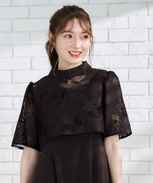 12Twelve Agenda（トゥエルブ　アジェンダ）の「【組み合わせ自由】【結婚式】プチハイネックフレアスリーブボレロブラウス（カーディガン/ボレロ・レディース・ブラウン/カーキ・M）」の17枚目の写真