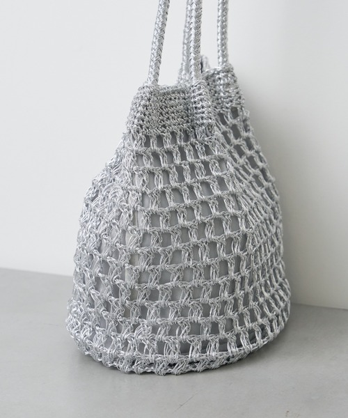 Actually（アクチュアリー）の「メタリックコードヤーン トートバッグ（トートバッグ・レディース・ブラック/シルバー・フリー）」の14枚目の写真