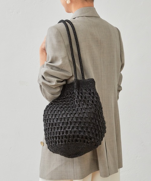 Actually（アクチュアリー）の「メタリックコードヤーン トートバッグ（トートバッグ・レディース・ブラック/シルバー・フリー）」の5枚目の写真