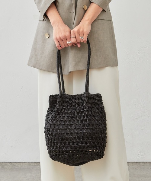 Actually（アクチュアリー）の「メタリックコードヤーン トートバッグ（トートバッグ・レディース・ブラック/シルバー・フリー）」の3枚目の写真