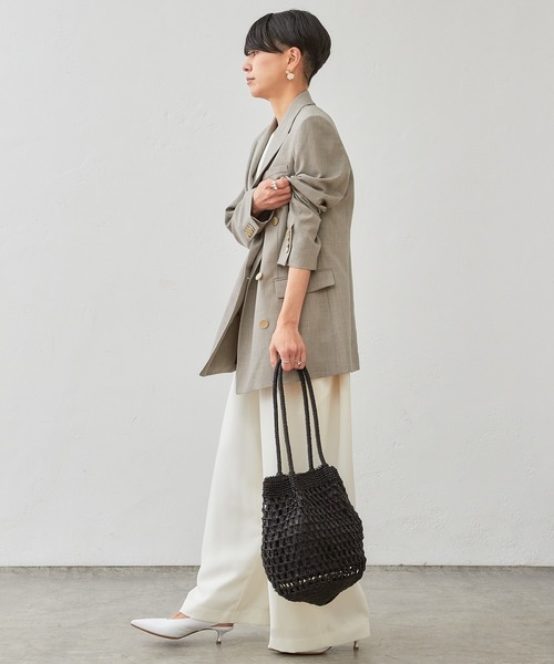 Actually（アクチュアリー）の「メタリックコードヤーン トートバッグ（トートバッグ・レディース・ブラック/シルバー・フリー）」の6枚目の写真