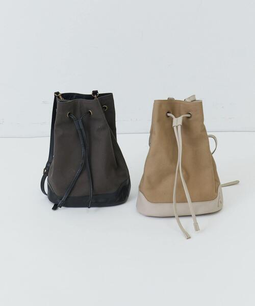 最終セール‼️ アデュートリステス　バッグ　カバン　adieu tristesse セール】canvas×レザー絞りバッグ（ショルダーバッグ）｜ADIEU