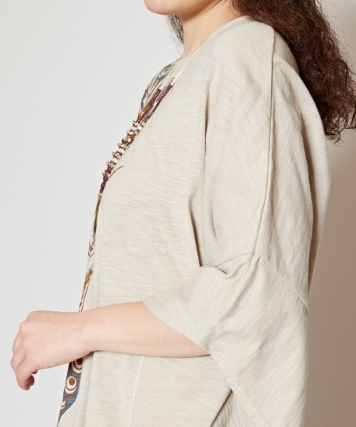 チャイハネ（チャイハネ）の「【チャイハネ】ラジャスタン変形Tシャツ（Tシャツ/カットソー・レディース・ホワイト/ブラック/イエロー/パープル/ベージュ・FREE）」の8枚目の写真