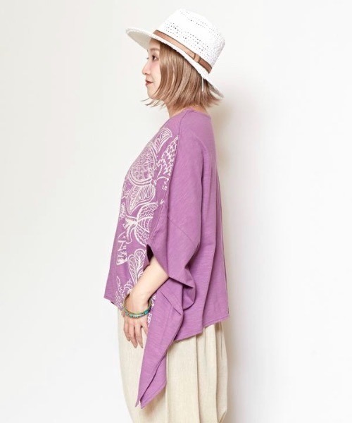 チャイハネ（チャイハネ）の「【チャイハネ】ラジャスタン変形Tシャツ（Tシャツ/カットソー・レディース・ホワイト/ブラック/イエロー/パープル/ベージュ・FREE）」の13枚目の写真