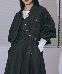 Ezick | Mode denim round hem ショートジャケット(デニムジャケット)