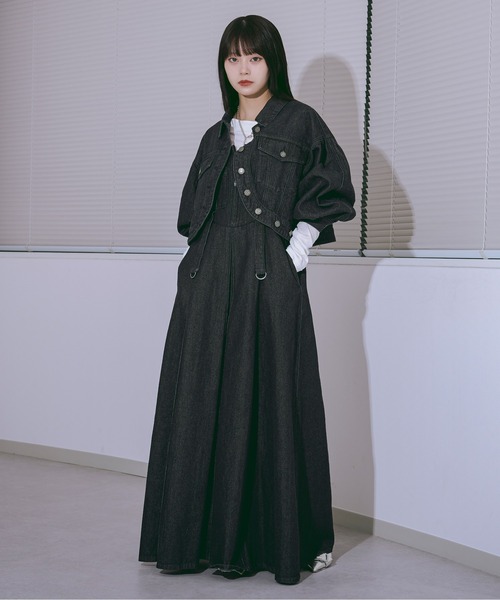 Ezick（エジック）の「Mode denim round hem ショートジャケット（デニムジャケット・レディース・グレー/ブラック/ライトブルー・FREE）」の4枚目の写真