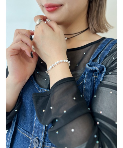 JUMELLE（ジュメロ）の「nuance pearl bracelet（ブレスレット・レディース・シルバー・FREE）」の8枚目の写真