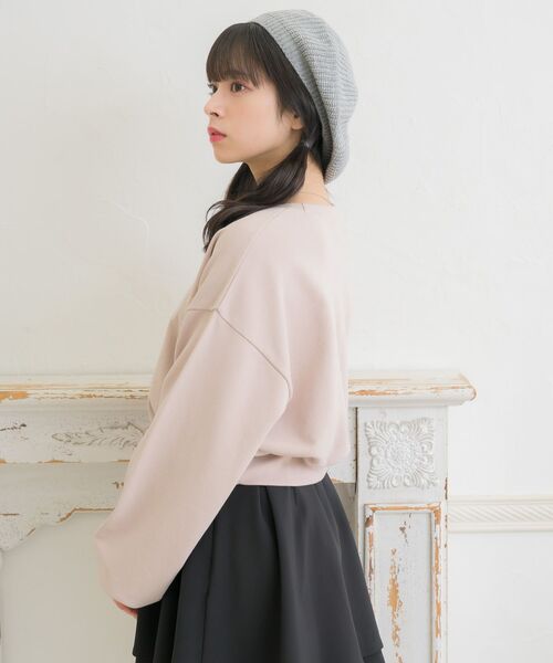 ems excite（エムズエキサイト）の「フレンチロゴ刺繍トレーナー（スウェット・レディース・オフホワイト/ピンク/ブルー・FREE）」の7枚目の写真