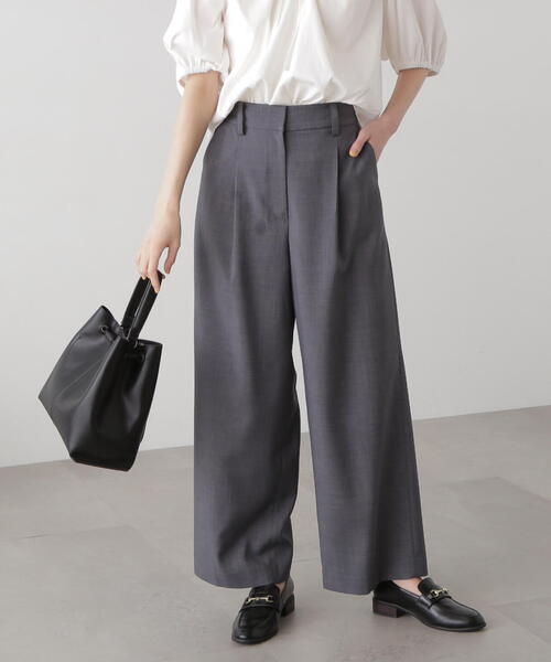 N.(N. Natural Beauty Basic)(エヌエヌナチュラルビューティーベーシック)の「◆【S Size Line】ドライタッチワイドパンツ(スラックス・レディース・グレー/ベージュ/ブルー・SMALL/MEDIUM)」の8枚目の写真