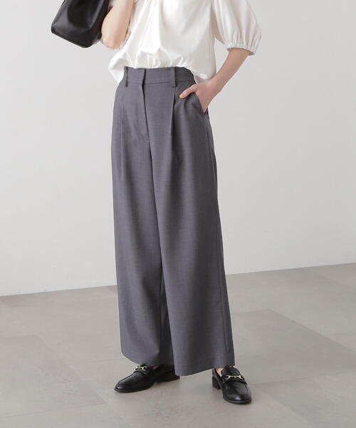 N.(N. Natural Beauty Basic)(エヌエヌナチュラルビューティーベーシック)の「◆【S Size Line】ドライタッチワイドパンツ(スラックス・レディース・グレー/ベージュ/ブルー・SMALL/MEDIUM)」の12枚目の写真