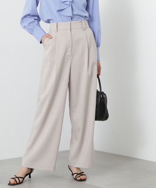 N.(N. Natural Beauty Basic)(エヌエヌナチュラルビューティーベーシック)の「◆【S Size Line】ドライタッチワイドパンツ(スラックス・レディース・グレー/ベージュ/ブルー・SMALL/MEDIUM)」の1枚目の写真