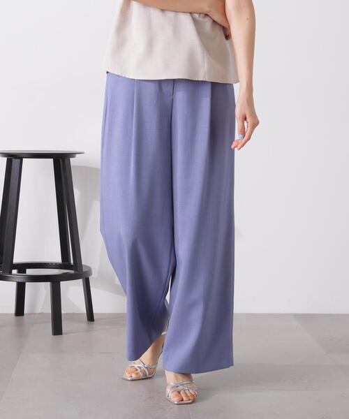 N.(N. Natural Beauty Basic)(エヌエヌナチュラルビューティーベーシック)の「◆【S Size Line】ドライタッチワイドパンツ(スラックス・レディース・グレー/ベージュ/ブルー・SMALL/MEDIUM)」の3枚目の写真