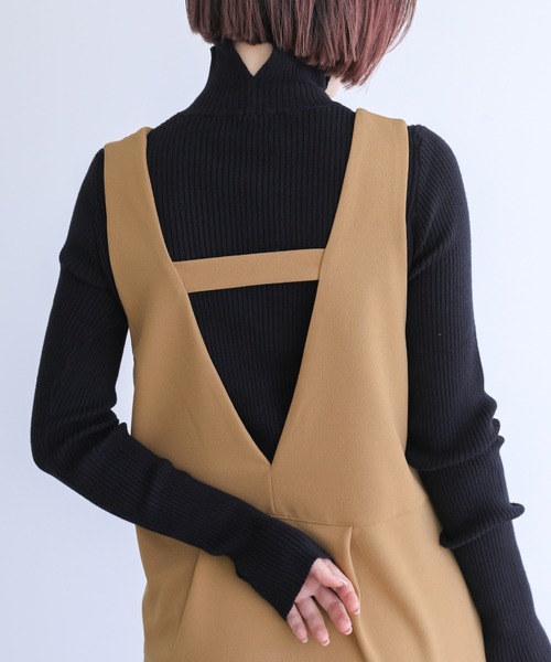 n'OrLABEL（ノアールレーベル）の「『カットジョーゼットジャンスカ』（ジャンパースカート・レディース・ベージュ/チャコール/ブラック・1/2）」の11枚目の写真