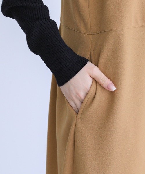 n'OrLABEL（ノアールレーベル）の「『カットジョーゼットジャンスカ』（ジャンパースカート・レディース・ベージュ/チャコール/ブラック・1/2）」の13枚目の写真