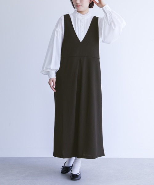 n'OrLABEL（ノアールレーベル）の「『カットジョーゼットジャンスカ』（ジャンパースカート・レディース・ベージュ/チャコール/ブラック・1/2）」の20枚目の写真