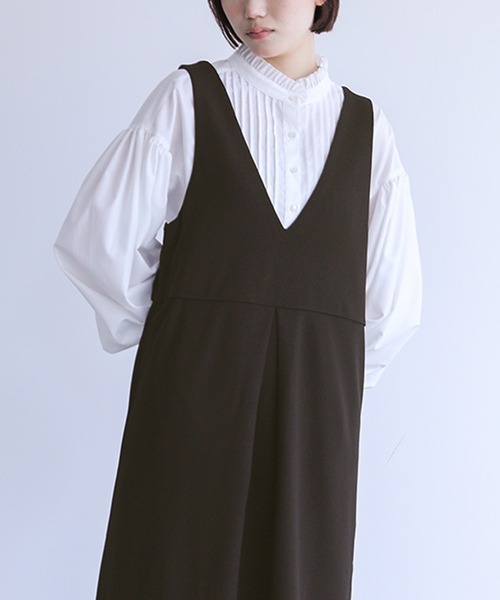 n'OrLABEL（ノアールレーベル）の「『カットジョーゼットジャンスカ』（ジャンパースカート・レディース・ベージュ/チャコール/ブラック・1/2）」の21枚目の写真