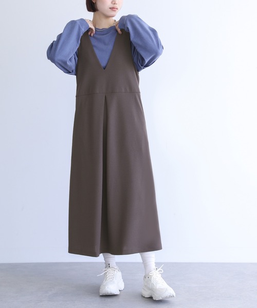 n'OrLABEL（ノアールレーベル）の「『カットジョーゼットジャンスカ』（ジャンパースカート・レディース・ベージュ/チャコール/ブラック・1/2）」の15枚目の写真