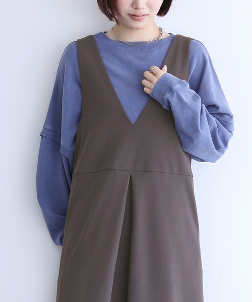 n'OrLABEL（ノアールレーベル）の「『カットジョーゼットジャンスカ』（ジャンパースカート・レディース・ベージュ/チャコール/ブラック・1/2）」の16枚目の写真