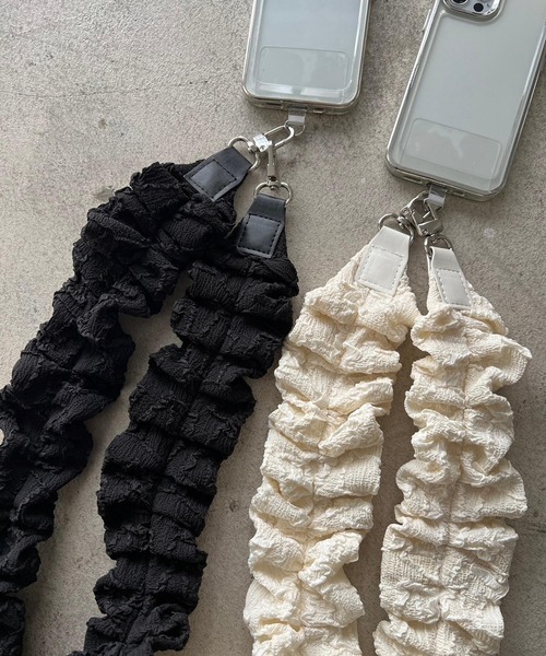 Me%(ミィパーセント)の「ジャガードクシュクシュモバイルショルダー 113869(スマホグッズ・レディース・ホワイト/ブラック・FREE)」の21枚目の写真