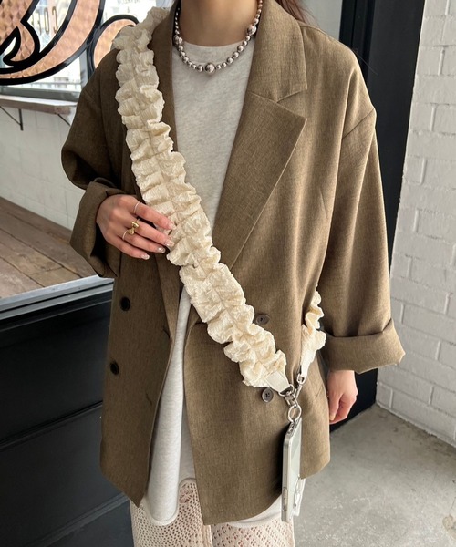 Me%(ミィパーセント)の「ジャガードクシュクシュモバイルショルダー 113869(スマホグッズ・レディース・ホワイト/ブラック・FREE)」の20枚目の写真