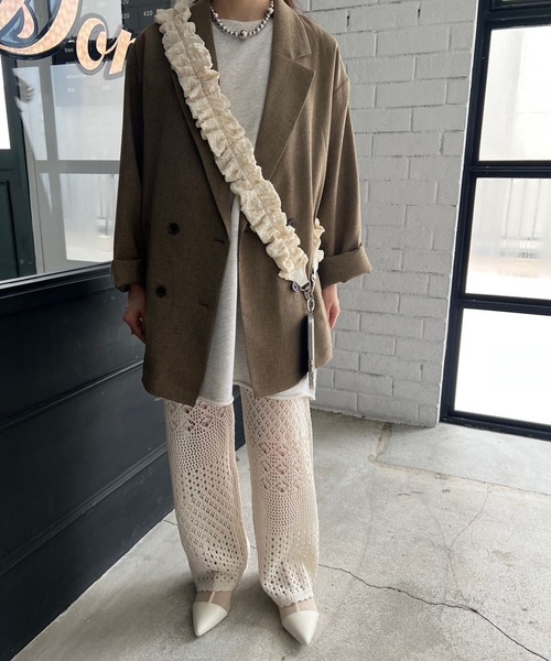 Me%(ミィパーセント)の「ジャガードクシュクシュモバイルショルダー 113869(スマホグッズ・レディース・ホワイト/ブラック・FREE)」の19枚目の写真