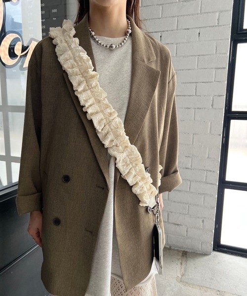 Me%(ミィパーセント)の「ジャガードクシュクシュモバイルショルダー 113869(スマホグッズ・レディース・ホワイト/ブラック・FREE)」の18枚目の写真