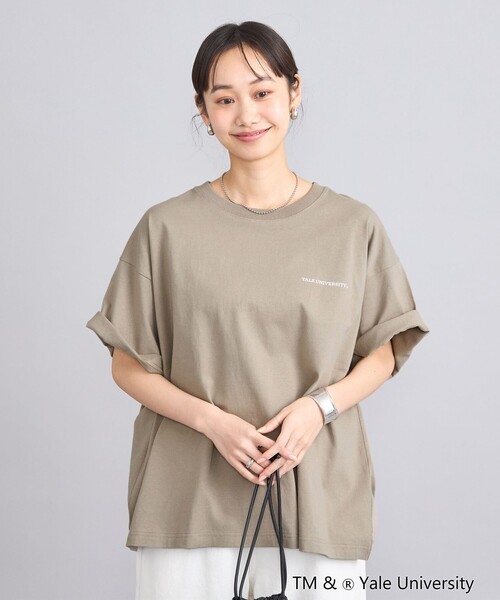 coen(コーエン)の「YALE別注ビッグシルエットTシャツ(Tシャツ/カットソー・レディース・コバルトブルー/オフホワイト/ベージュ/グレー・FREE)」の1枚目の写真