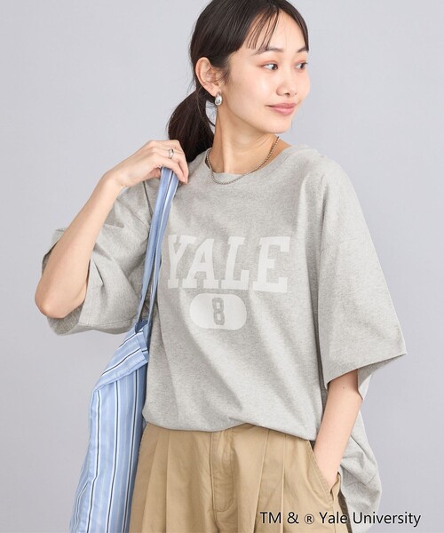 coen(コーエン)の「YALE別注ビッグシルエットTシャツ(Tシャツ/カットソー・レディース・コバルトブルー/オフホワイト/ベージュ/グレー・FREE)」の3枚目の写真