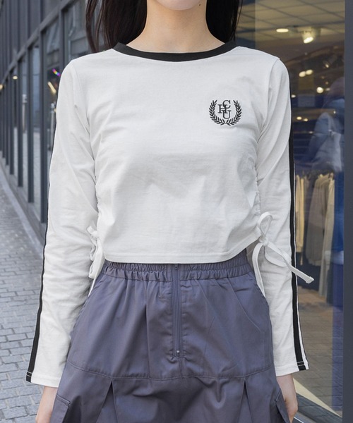3.3 Field Trip (3.3フィールドトリップ)の「3.3 Field Trip/シャーリングライン長袖Tシャツ 2105721(Tシャツ/カットソー・レディース・ピンク/ネイビー/ホワイト・FREE)」の19枚目の写真