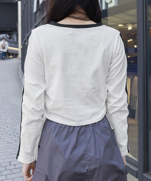 3.3 Field Trip (3.3フィールドトリップ)の「3.3 Field Trip/シャーリングライン長袖Tシャツ 2105721(Tシャツ/カットソー・レディース・ピンク/ネイビー/ホワイト・FREE)」の21枚目の写真