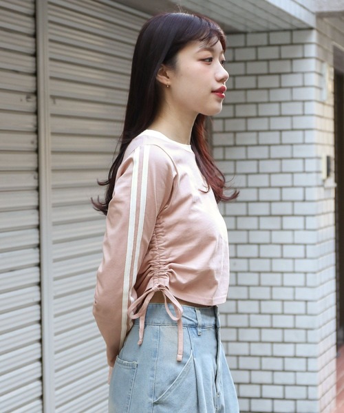 3.3 Field Trip (3.3フィールドトリップ)の「3.3 Field Trip/シャーリングライン長袖Tシャツ 2105721(Tシャツ/カットソー・レディース・ピンク/ネイビー/ホワイト・FREE)」の9枚目の写真