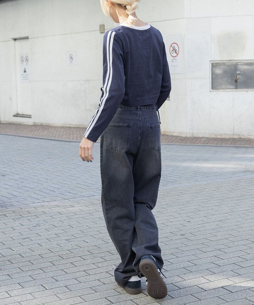 3.3 Field Trip (3.3フィールドトリップ)の「3.3 Field Trip/シャーリングライン長袖Tシャツ 2105721(Tシャツ/カットソー・レディース・ピンク/ネイビー/ホワイト・FREE)」の12枚目の写真