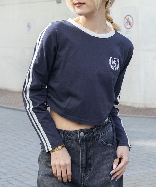 3.3 Field Trip (3.3フィールドトリップ)の「3.3 Field Trip/シャーリングライン長袖Tシャツ 2105721(Tシャツ/カットソー・レディース・ピンク/ネイビー/ホワイト・FREE)」の13枚目の写真