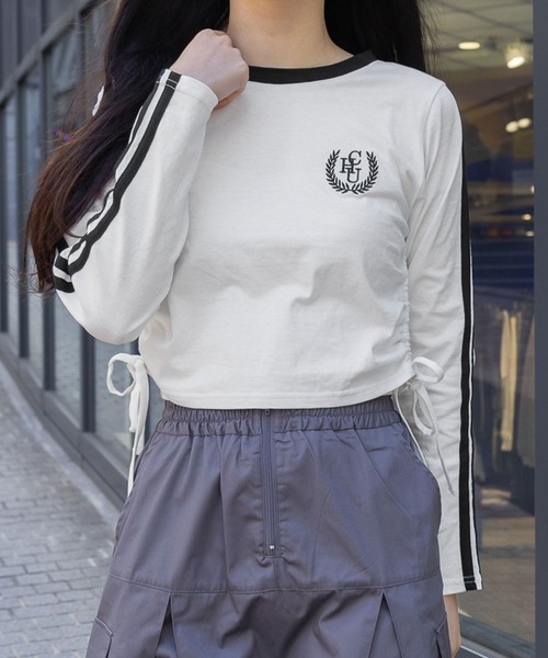3.3 Field Trip (3.3フィールドトリップ)の「3.3 Field Trip/シャーリングライン長袖Tシャツ 2105721(Tシャツ/カットソー・レディース・ピンク/ネイビー/ホワイト・FREE)」の4枚目の写真