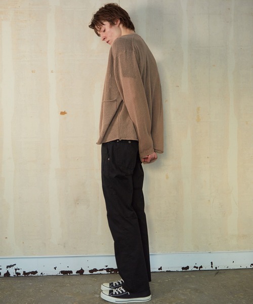 NUMBER (N)INE(ナンバーナイン)の「NUMBER (N)INE/ナンバーナイン CHAIN STITCH LOGO SLIM TAPERED WORK PANTS(チノパンツ・メンズ・ブラック/アイボリー・4/3/2)」の11枚目の写真