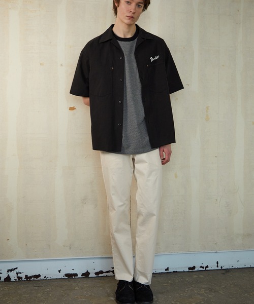 NUMBER (N)INE(ナンバーナイン)の「NUMBER (N)INE/ナンバーナイン CHAIN STITCH LOGO SLIM TAPERED WORK PANTS(チノパンツ・メンズ・ブラック/アイボリー・4/3/2)」の6枚目の写真