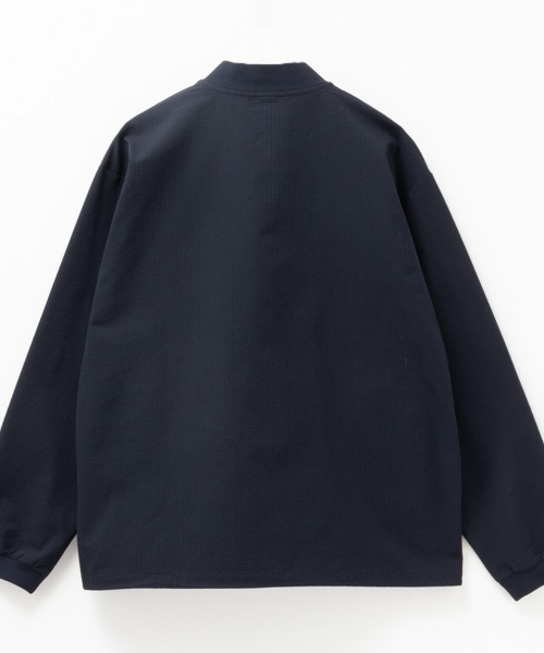NAVY(ネイビー)の「NAVY FIT サッカーストレッチリブブルゾン(ブルゾン・メンズ・ネイビー/ブラック・S/M/L/XL)」の3枚目の写真