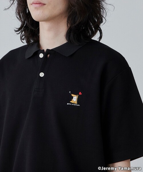coen（コーエン）の「【WEB限定】Jeremy Yamamura×コーエン　グラフィック刺繍ポロシャツ（ポロシャツ・メンズ・ブラック/ダークグリーン/ネイビー・M/L/XL）」の4枚目の写真