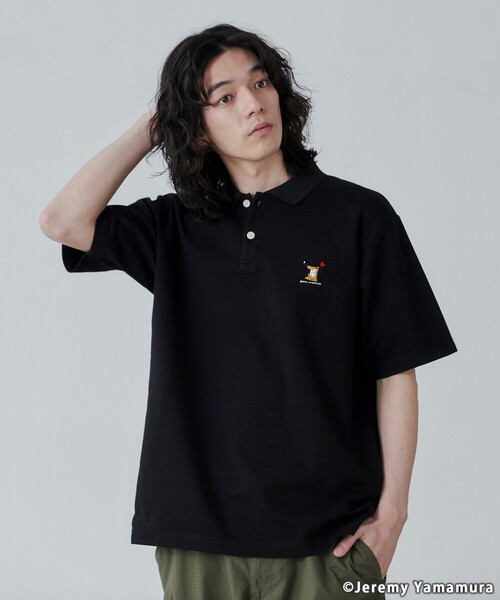 coen（コーエン）の「【WEB限定】Jeremy Yamamura×コーエン　グラフィック刺繍ポロシャツ（ポロシャツ・メンズ・ブラック/ダークグリーン/ネイビー・M/L/XL）」の5枚目の写真