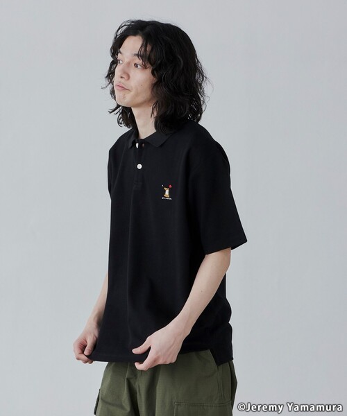 coen（コーエン）の「【WEB限定】Jeremy Yamamura×コーエン　グラフィック刺繍ポロシャツ（ポロシャツ・メンズ・ブラック/ダークグリーン/ネイビー・M/L/XL）」の7枚目の写真